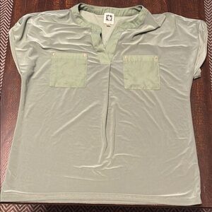Anne Klein Short Sleeve Tee - Light Green